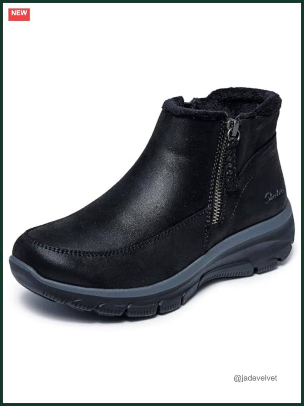 Skechers Women's Easy Going Into Fall Ankle Bootie Vegan Leather Memory Foam